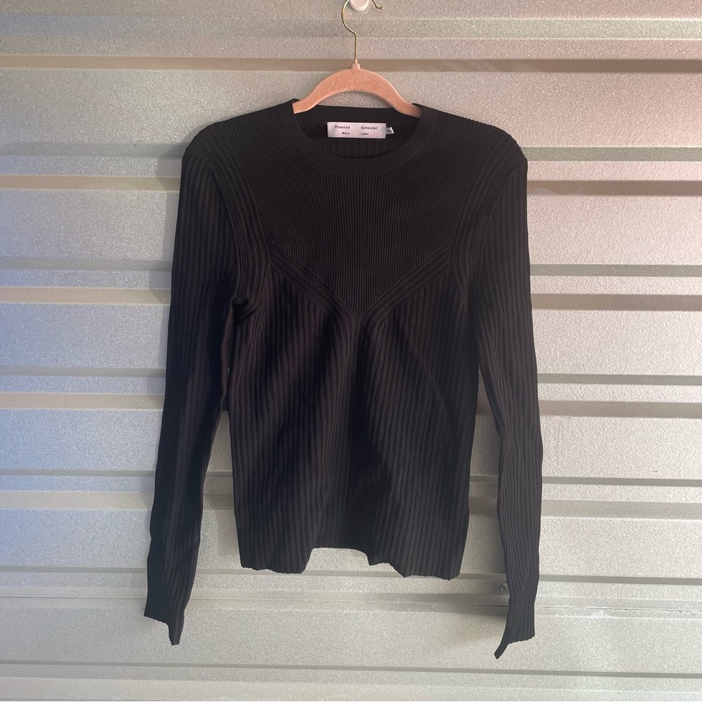 Proenza Schouler white label black ribbed sweater